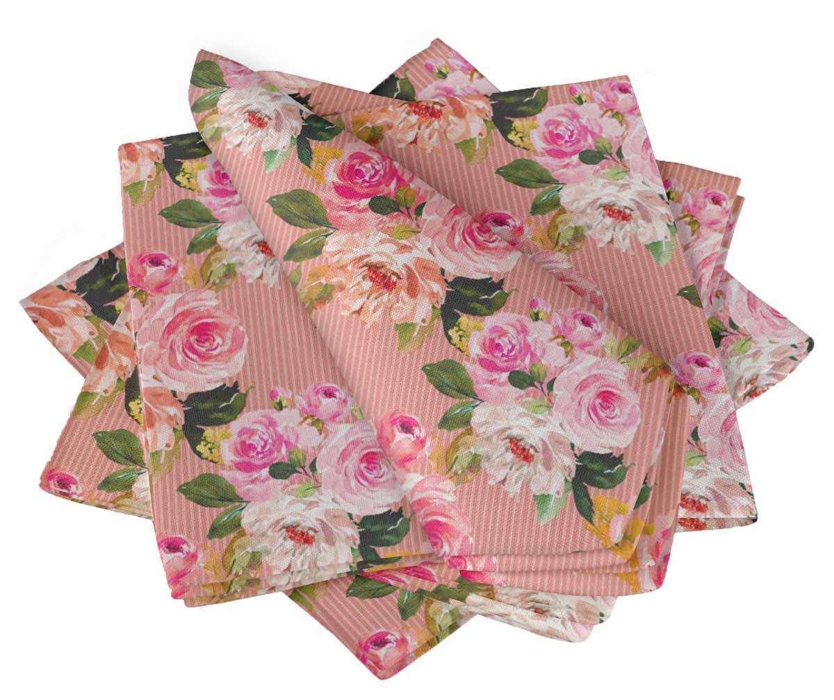 Serviettes de table en lin floral pour vos repas de famille
