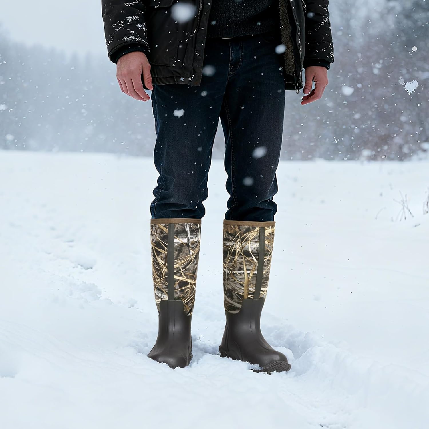 Showave Rubber Boots for Men Insulated Rain Boots Men Neoprene Waterproof Boot Mud Hunting Boot for Gardening Working Farming - Image 6