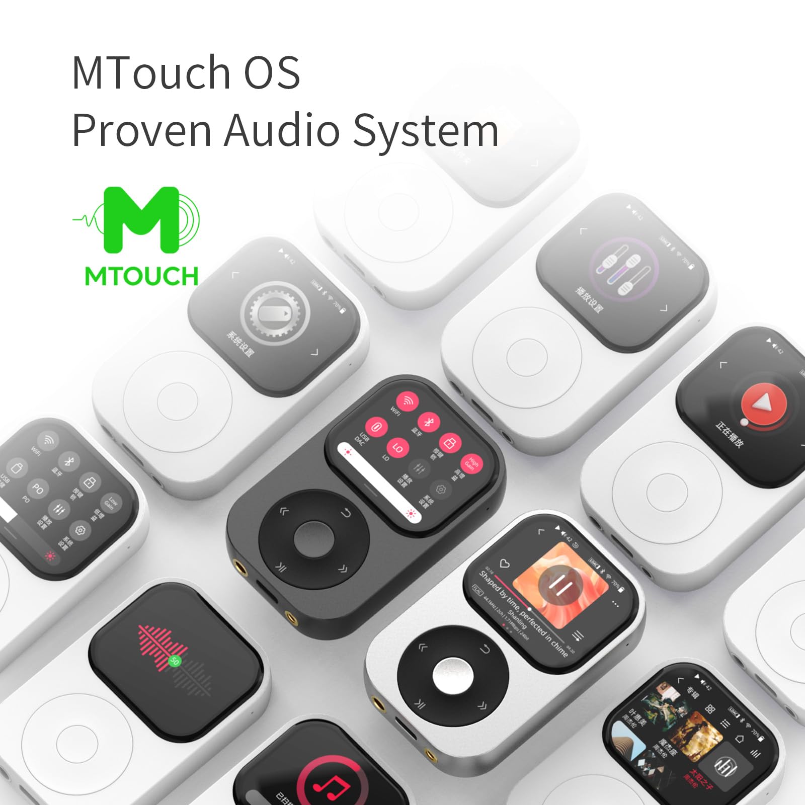 SHANLING QII CS43131X4 - Lettore musicale MP3, display touch da 2,09 pollici, Bluetooth 5.2, 3,5 mm + 4,4 mm, batteria da 1850 mAh (arancione)