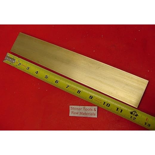 1/4" x 2" C360 Brass Flat BAR 12" Long Solid .250" Plate Mill Stock H02