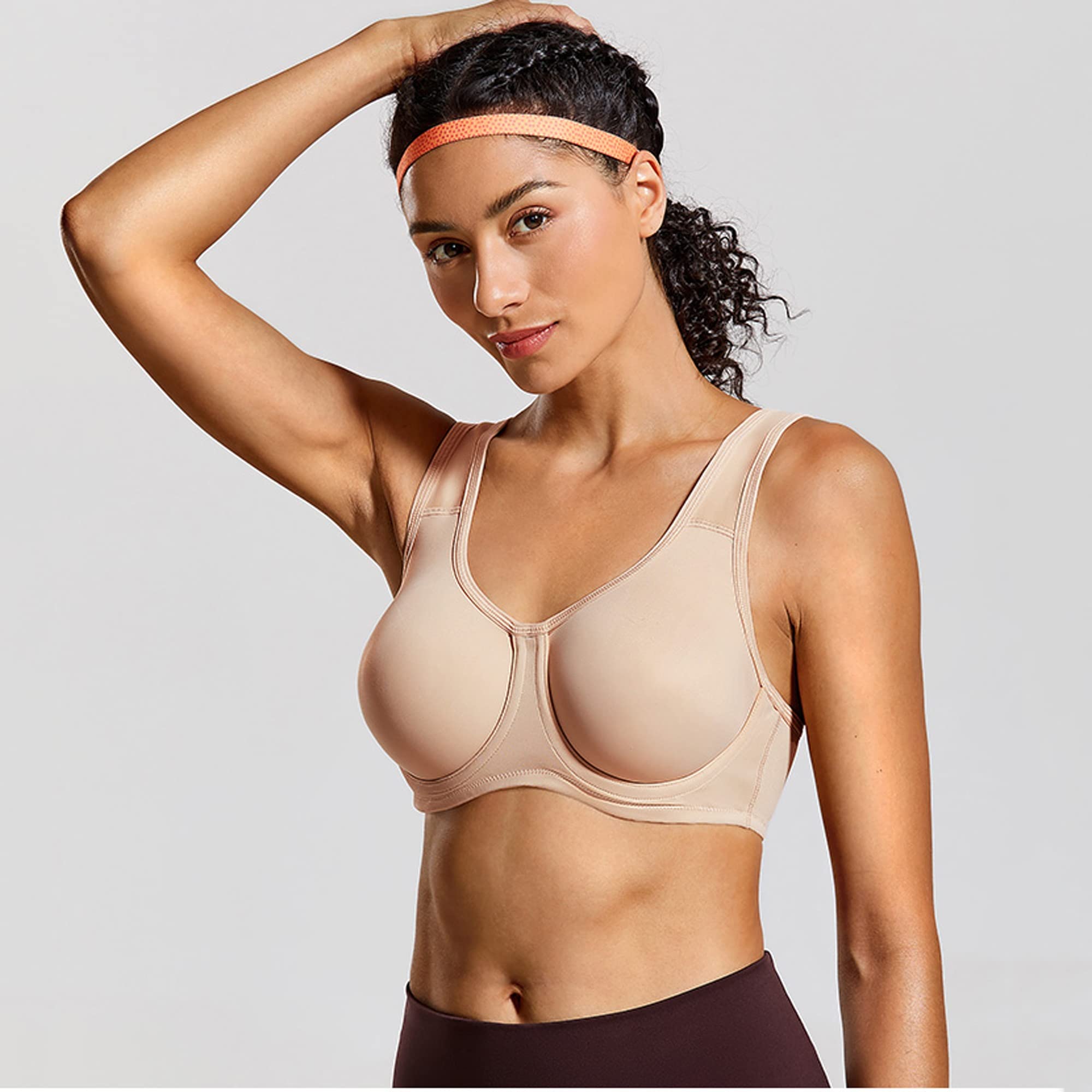 WENJUN Soutien-gorge de sport à couverture complète pour femme, soutien-gorge de soutien grande taille, soutien-gorge court sans armatures, pour la course à pied, le fitness (couleur : bleu, taille :