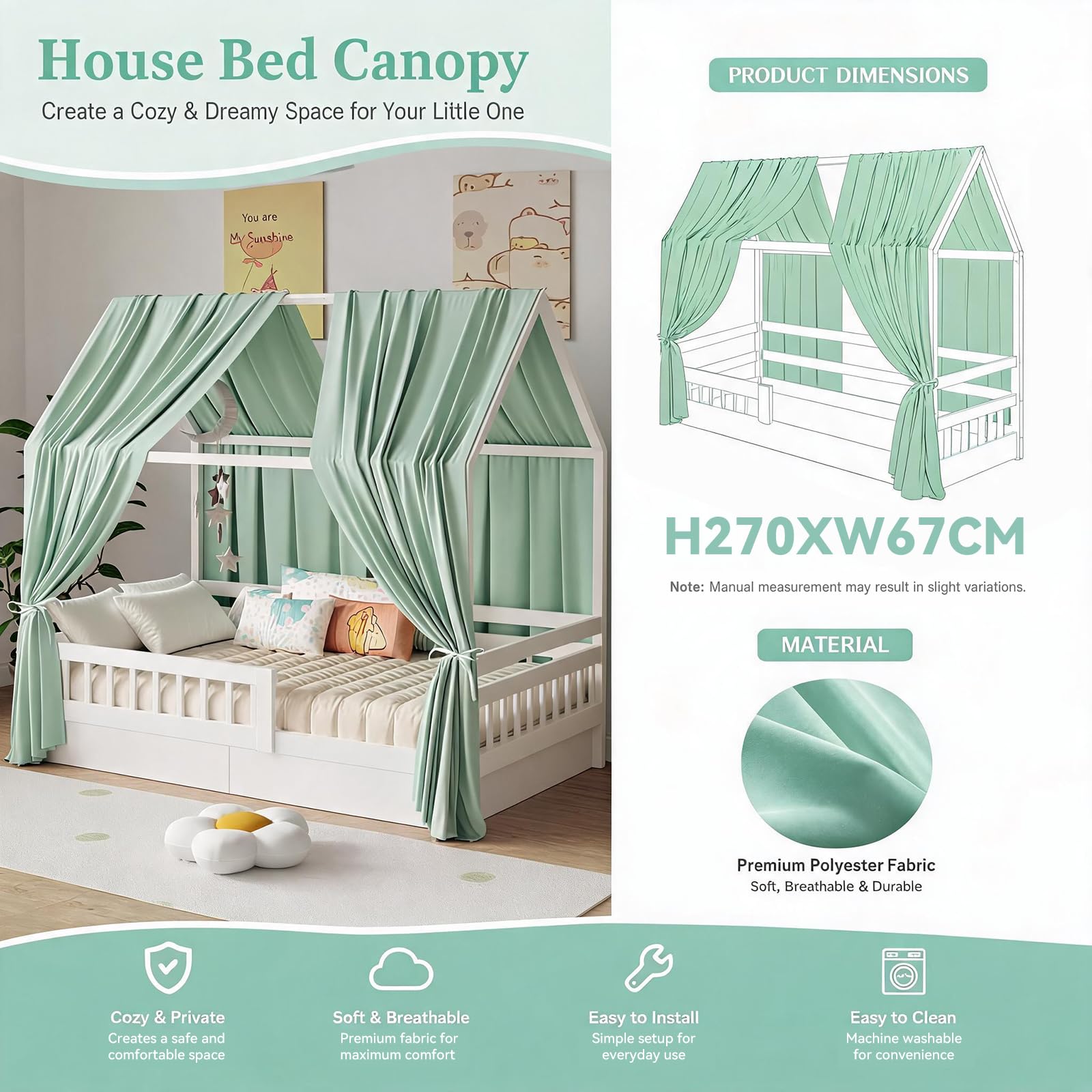 Tende con baldacchino in cotone leggero con baldacchino, 2 unità, baldacchino, baldacchino per letto, letto per casa, letto per ragazze e ragazzi, baldacchino, decorazione per camera dei