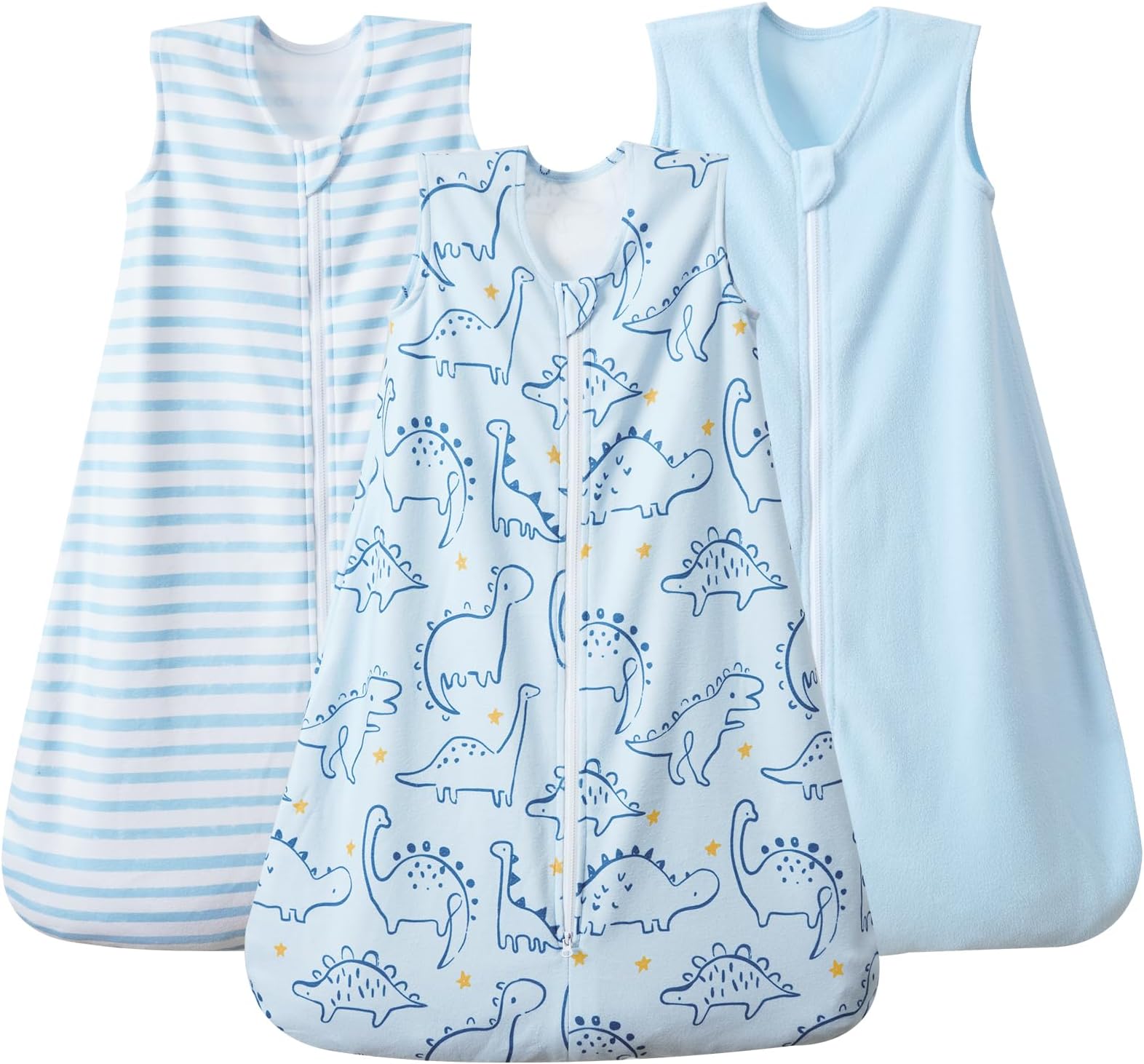 PHF 3 Pack Warm Micro-Fleece Baby Sleep Sack 12-18 Months, Soft Baby Wearable Blanket, 2-Way Zipper Sleeping Bags, Comfy Toddler Sleeping Sack for Boys, Large Size, DinosaurOEKO-TEX STANDARD 100