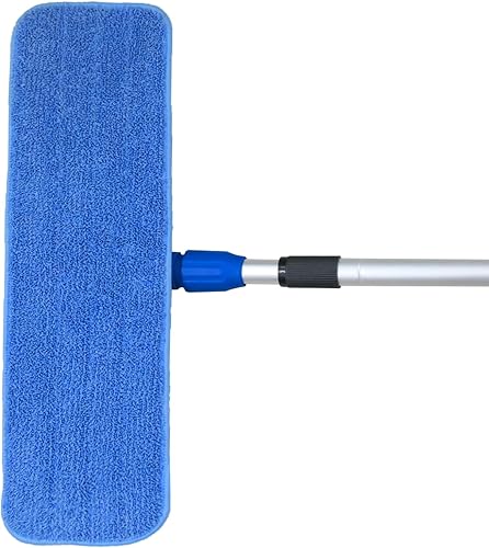 Miniatura 9 de Nine Forty Juego de trapeador de polvo húmedo y seco de microfibra para piso de madera dura, cabezal de trapeador resistente con mango para limpieza