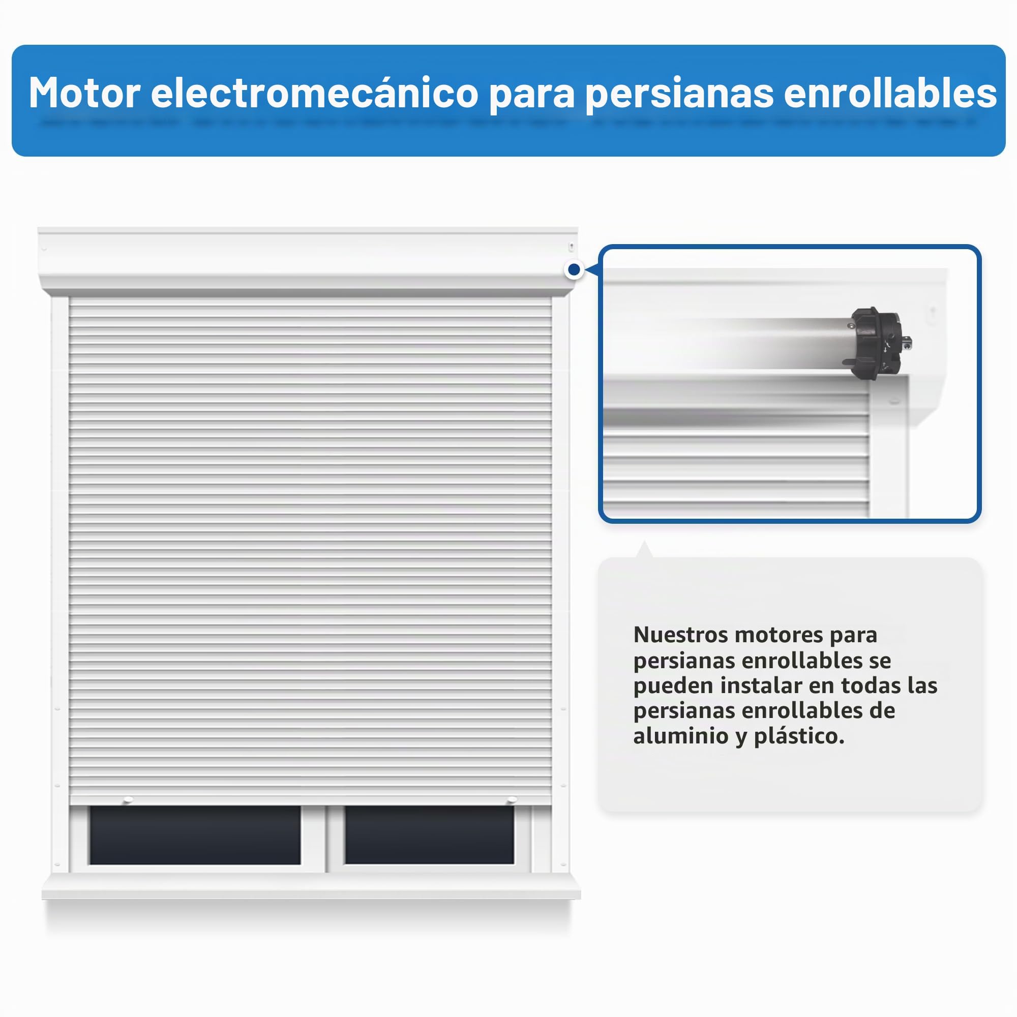 jarolift Motor Universal Electromecánico Uni 60, Motor Tubular para Persianas Enrollables SW60, Fuerza de Tracción 60 kg, con Protección Térmica