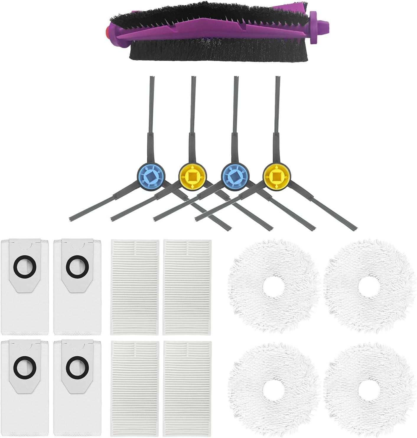 Mop Pad Rollers Brush Bag Filter Side Brush Robot Vacuum Accessory ABS Texture For Sweeper