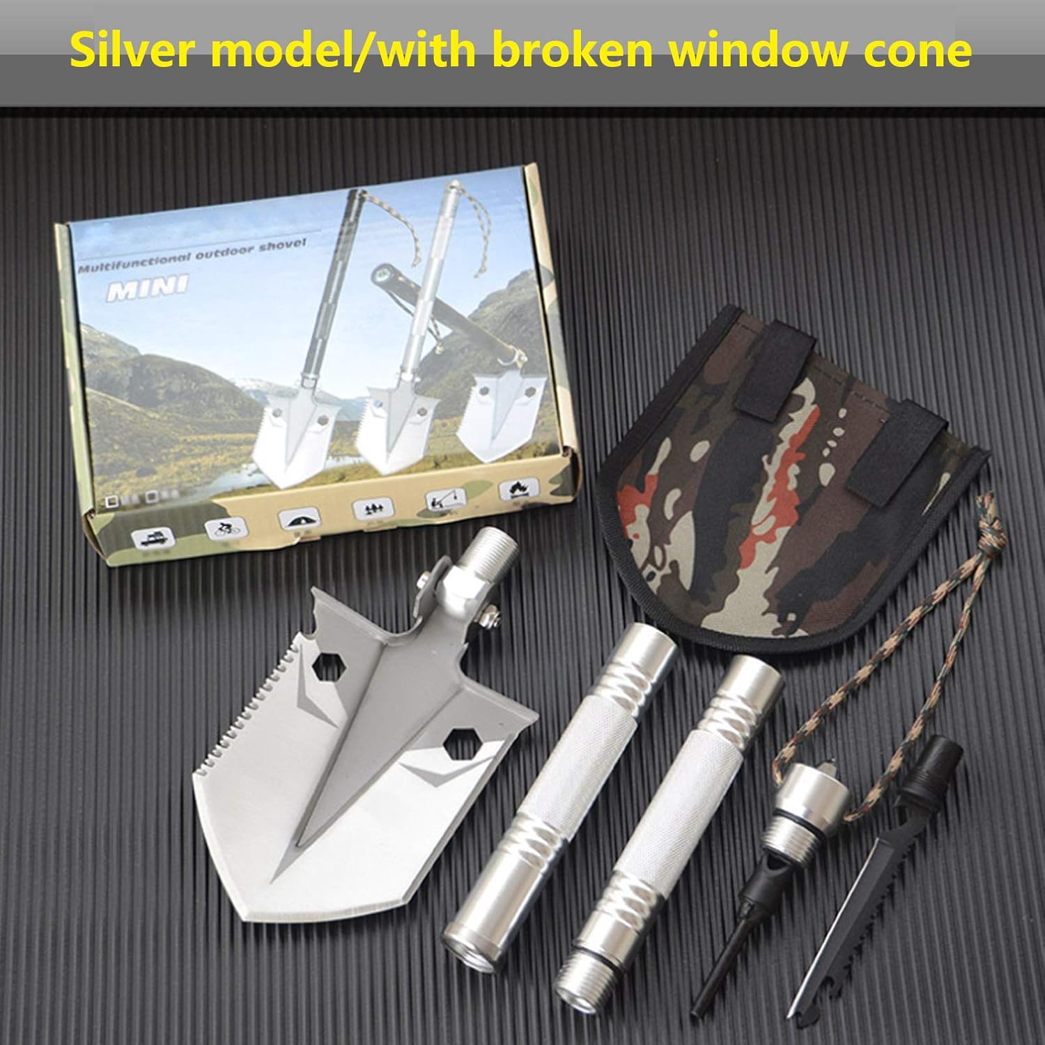Folding Snow Shovel Lightweight Portable Camping Shovel Emergency Tool with Storage Bag for Garden Hiking Camping Car Emergency