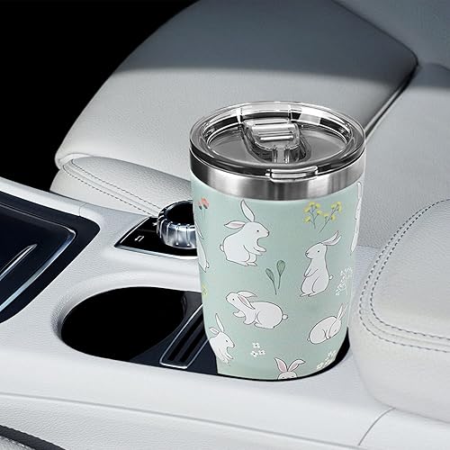 Miniatura 4 de Vaso de conejo, taza de Pascua, vaso de 40 onzas con asa y pajilla, taza de café de conejo conejo, ideas de regalo para Pascua, decoraciones de