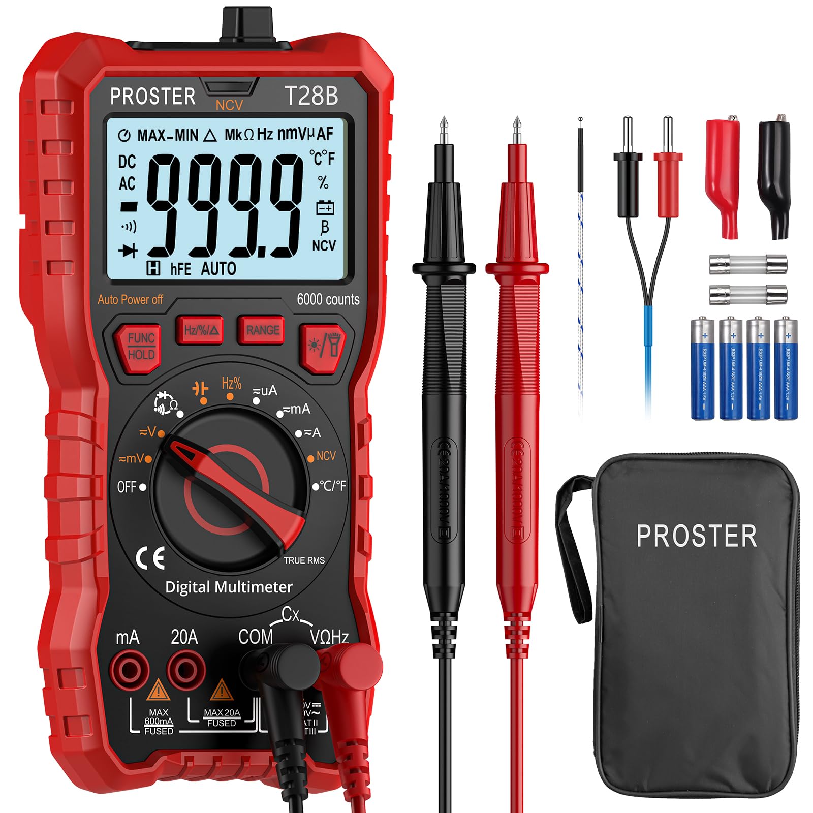 Proster TRMS Multimeter - 6000 Counts 20A NCV Magnetic with Temp — Amazon image 11
