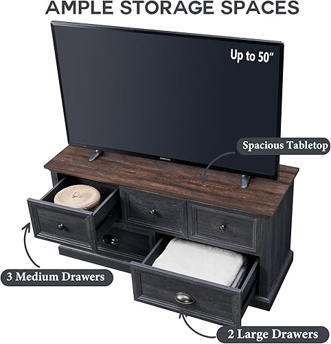 Miniatura 5 de Cómoda de 5 cajones para dormitorio, organizador de aparador, banco de almacenamiento de armario, baúl de almacenamiento, banco de almacenamiento