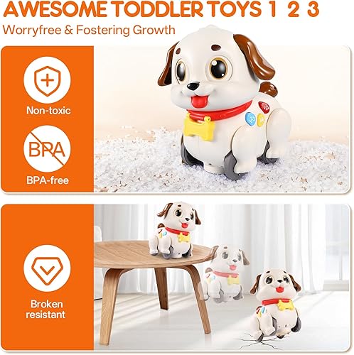 Miniatura 7 de LUDILO Learning Toys for 1 Year Old Boy Girl Gifts: Pull Along Crawling Toy Musical Puppy 6 7 8 9 10 12 18 Month Old Baby Toy 1st Birthday Gifts for