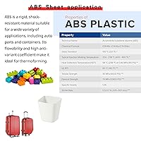 Vista 6 de 24"x48"x 1/4" (.250") Hoja de plástico ABS texturizado frontal liso trasero vacío formando termoformado negro