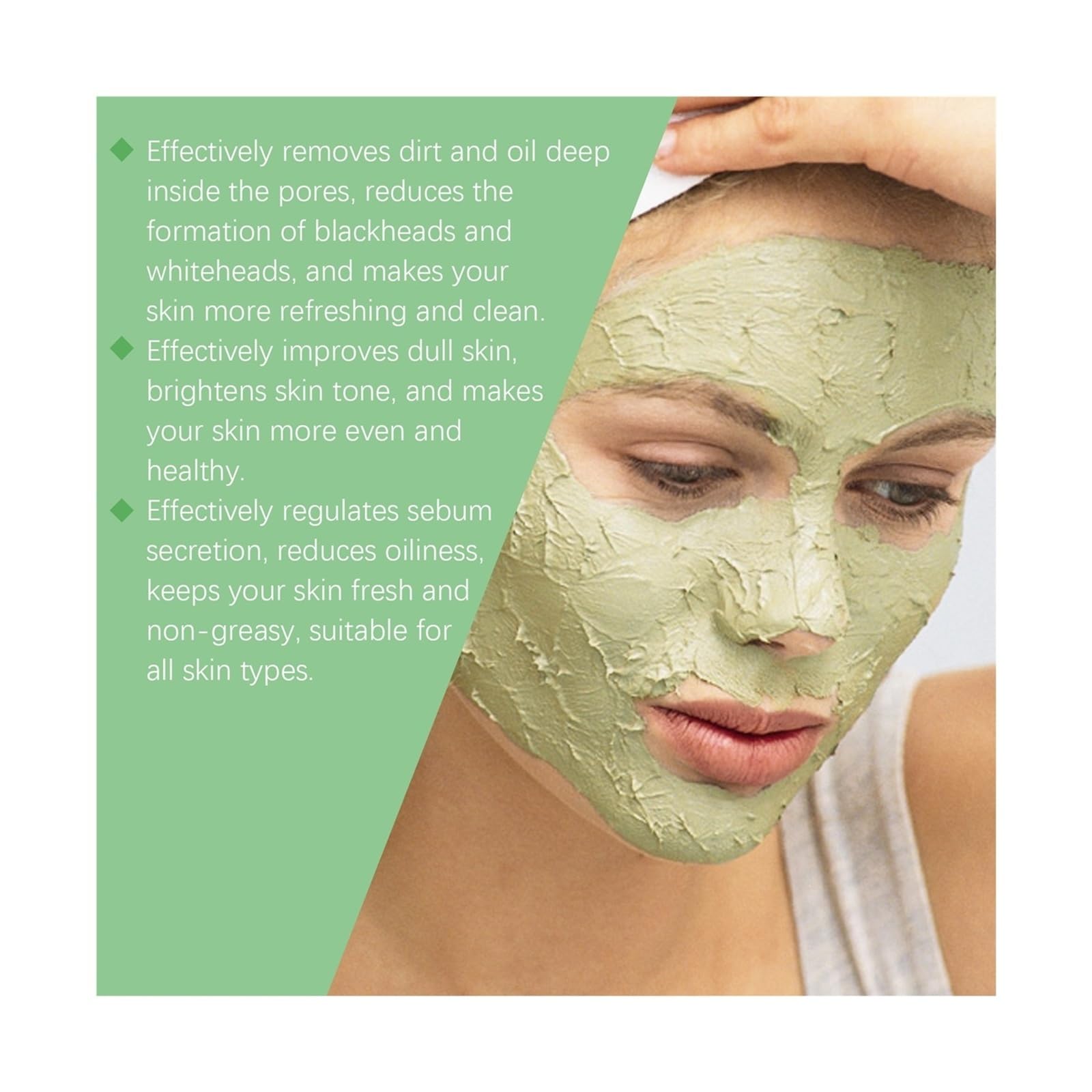 Maschera Fango Detergente Al Pomodoro Verde 100g | Maschera di fango viso idratante, rassodante e affinante(2pcs)