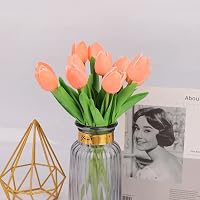 N&T NIETING Élethű Műtulipán Csomag - 12 db Latex Virág Valódi Tapintással, Dekorációs Művirágok Esküvőre, Otthonra, Piros 2