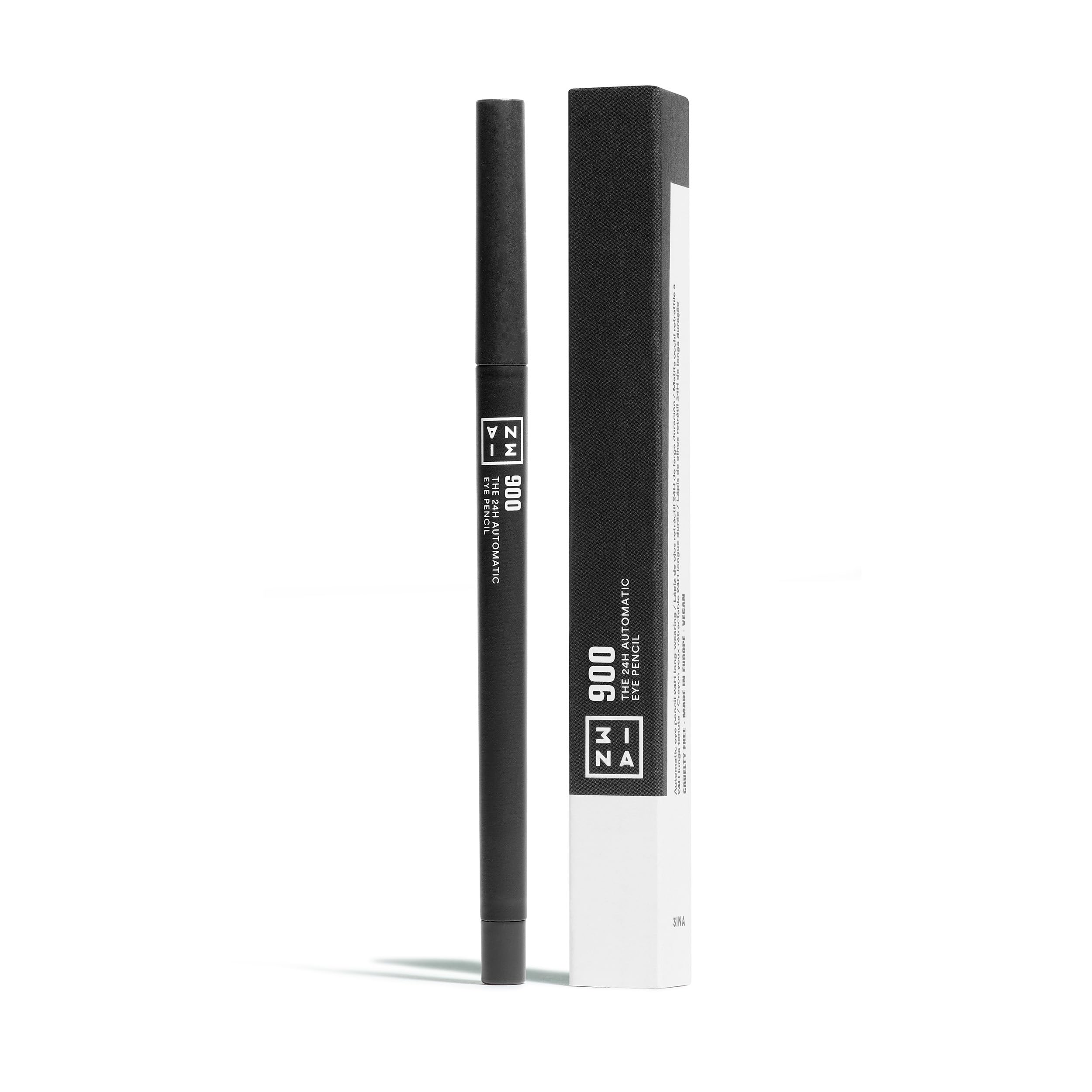 3INA MAKEUP - The 24h Automatic Eye Pencil 900 - Czysta Czerń - Wyjątkowo cienka chowana końcówka z gąbką do blendowania - kredka automatyczna wodoodporna kremowa formuła - Vegan - Cruelty Free