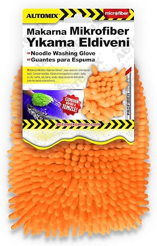 Automix Makarna Mikrofiber Yıkama Eldiveni | Araç Temizliği İçin Pratik Eldiven