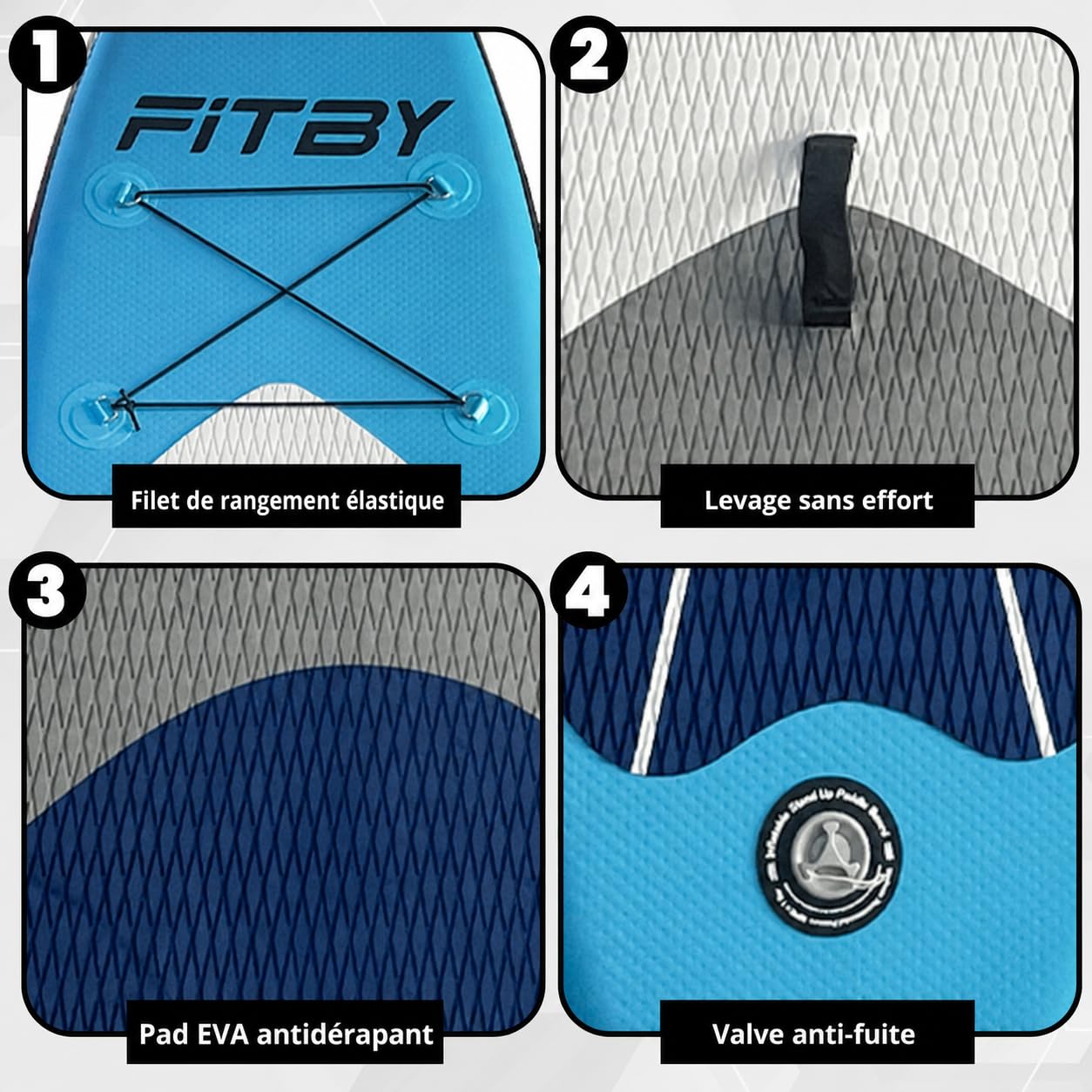 Planche de Stand up Paddle Gonflable 310 cm PVC Léger pour Tous Niveaux