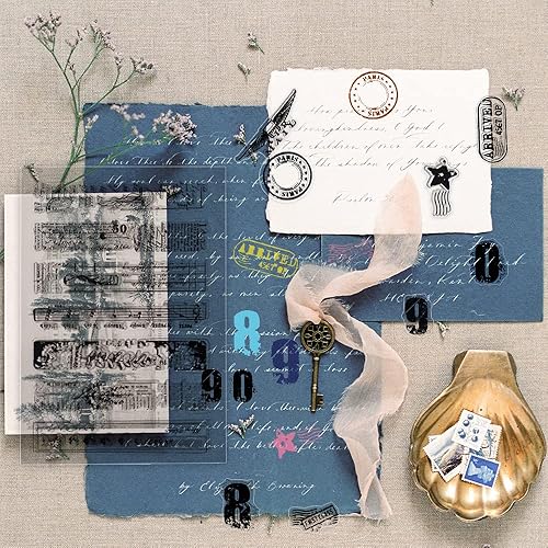 Miniatura 7 de Modixun 4 temas, 34 sellos transparentes, sello retro de goma transparente, sellos de silicona transparente para manualidades, álbumes de recortes,