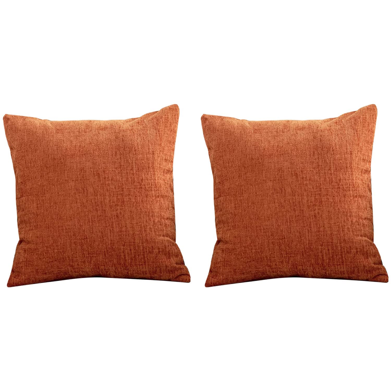CTRLZS Burnt Orange Pillow Covers 18X18 Inch Set of 2 Modern Farmhouse Rustic Decorative Throw Pillow Cover Square Cushion Case