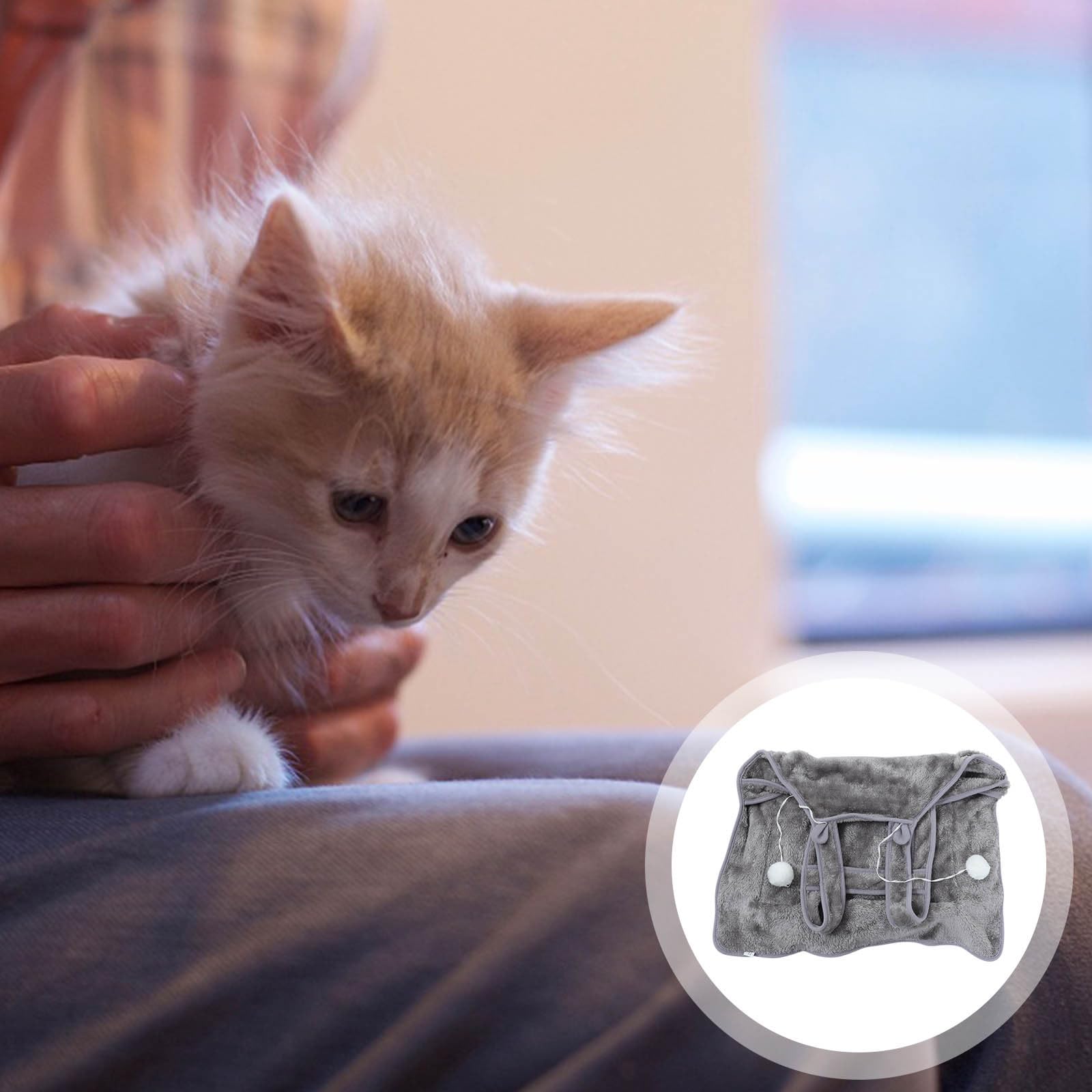 Katzen Haustier Halteschürze aus Korallenvlies, Tragbar