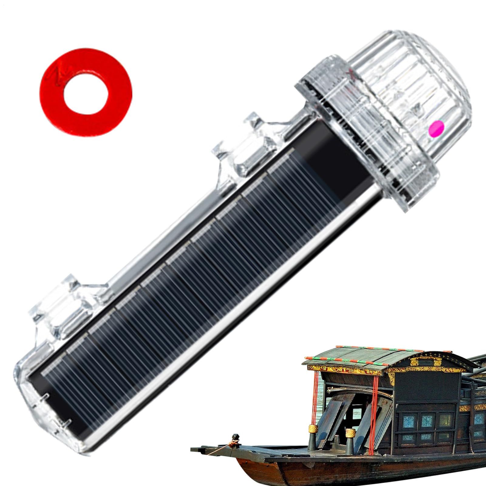 Signal lumineux marin – Lampe de pêche de nuit à énergie solaire | Lumière de détection intelligente étanche pour quai de construction