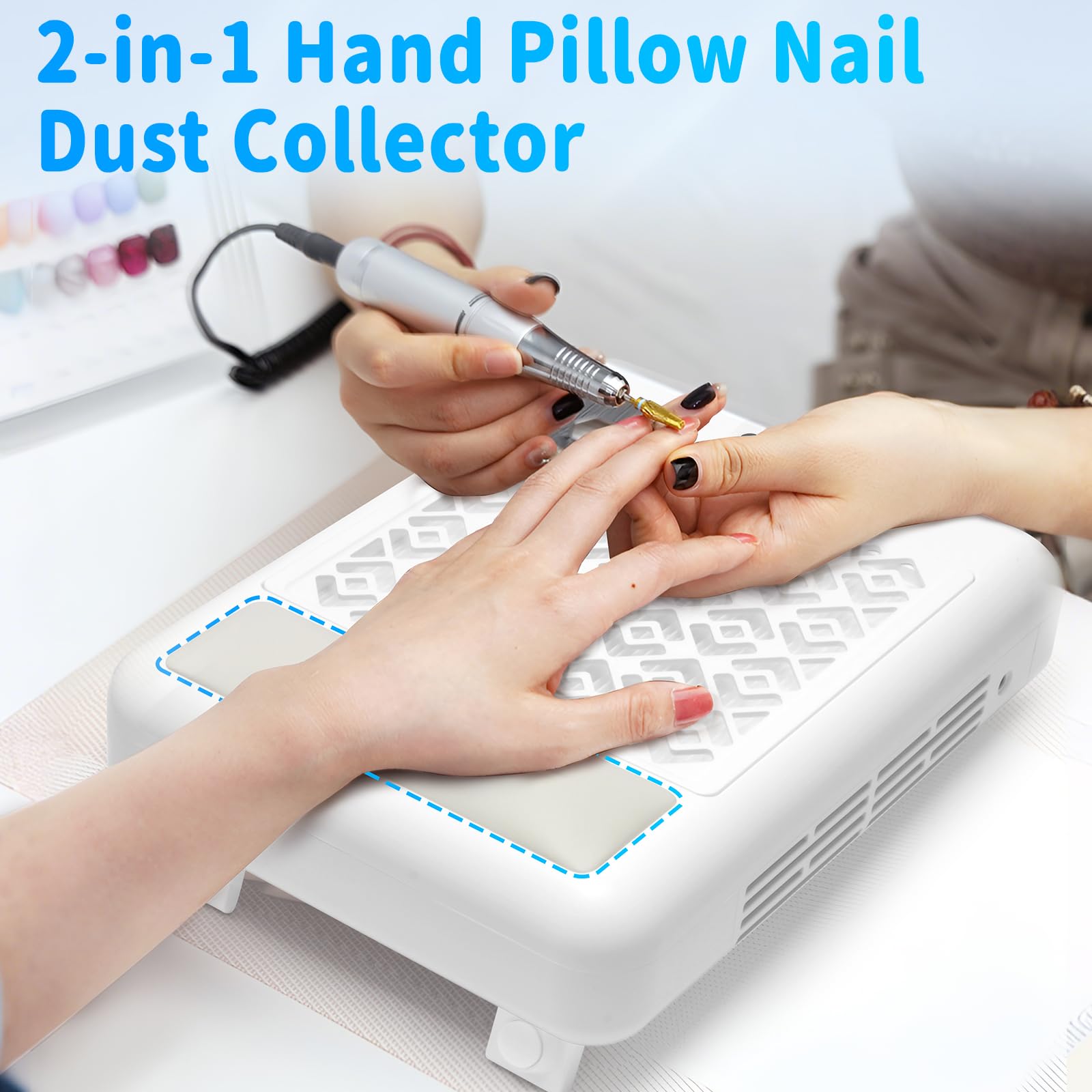 CGBE Staubabsaugung für Nägel 3600RPM, Nagelstaubsauger mit 2 Filtern-Weiß | Professionell Nagelstaubsauger mit Einstellbarer Geschwindigkeit und Wiederverwendbarem Filter, für Salon und Home Studio.