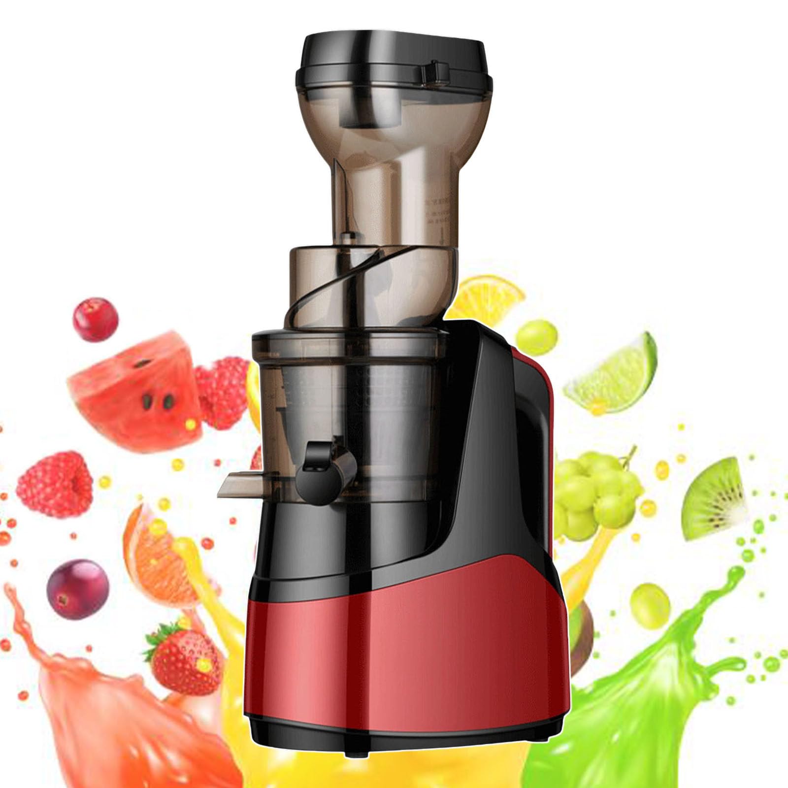Estrattore di Succo A Masticazione Lenta da 150 W, Tecnologia di Spremitura A Freddo A 50 Giri/Min, Separazione Automatica di Succo E Polpa, Ampio Condotto, Funzione avanti/Indietro