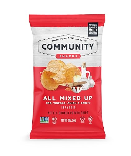 Community Snacks - 25 unidades de papas fritas cocidas con sabor mixto - Bolsas de 2 onzas - Sin OMG, sin gluten, kosher, vegano - Fusión de