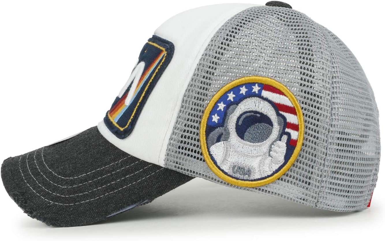 ililily Premium NASA Worm Logo Embroidery Structured Baseball Cap