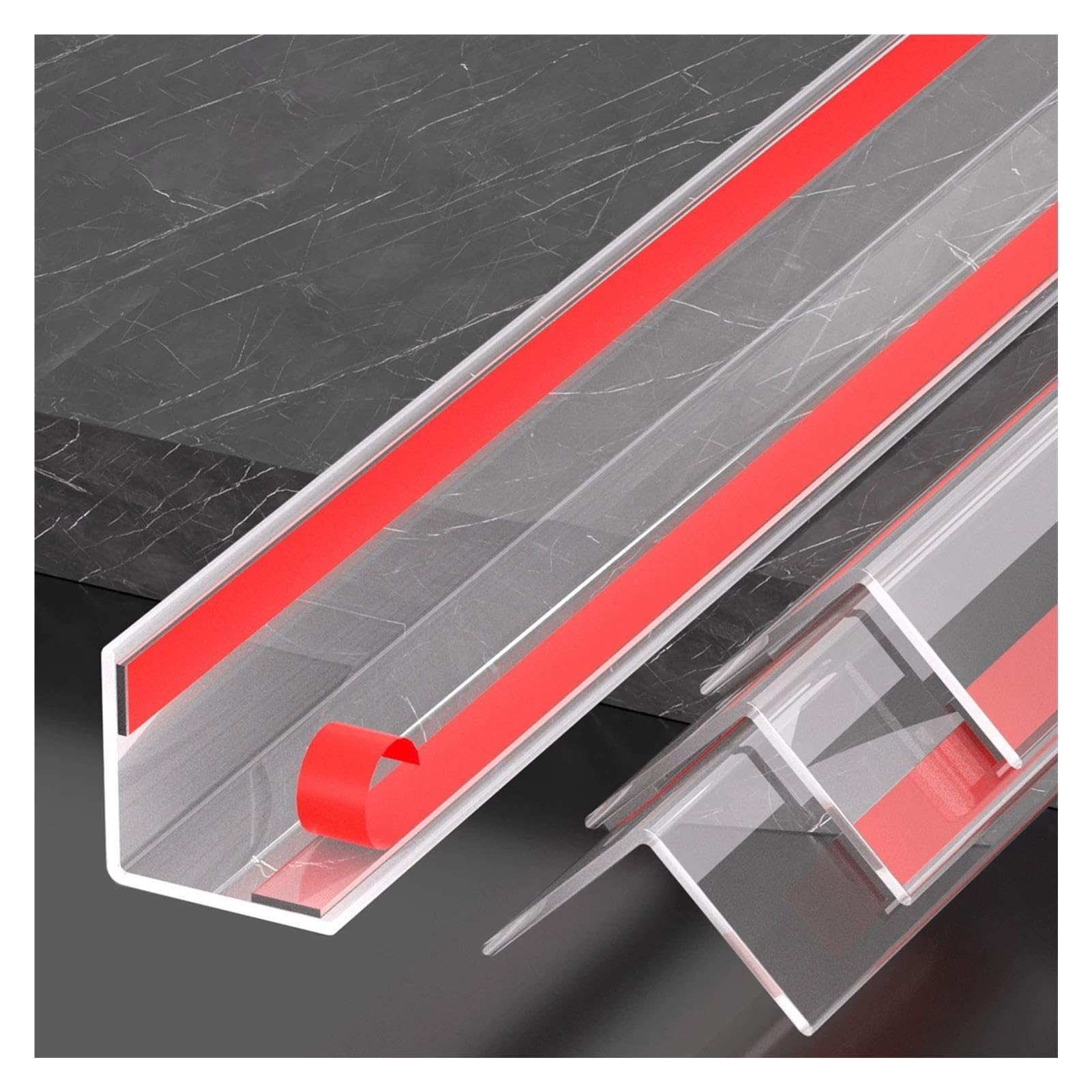 Esquinero PVC transparente autoadhesivo, 4 anchos 17-40 mm, 0.8-3 metros