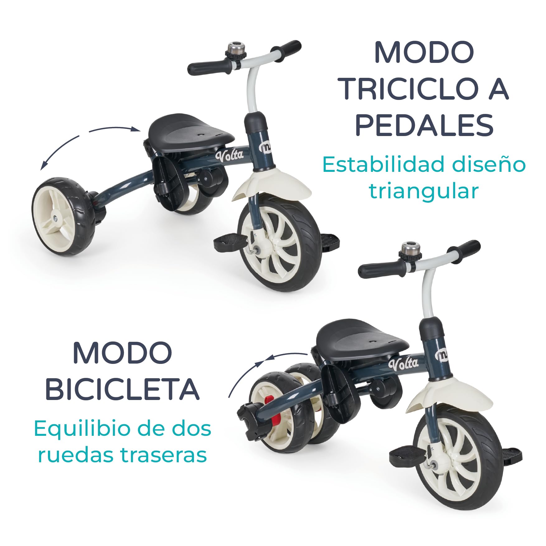 Bicicletta Bambino Anni Triciclo In Con Manico Scorrevole