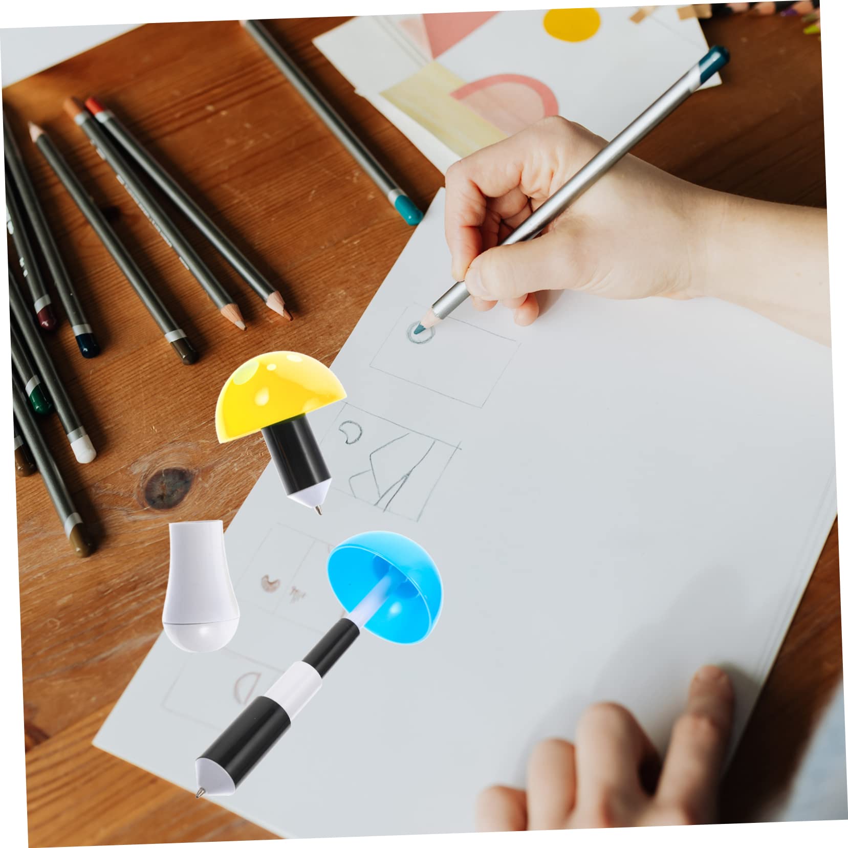 Tofficu 3 Set Penna A Sfera A Fungo Bomboniera A Forma Di Fungo Penne A Punta Fine Evidenziatore Penna Gel Penne Multifunzione A Comode Mini Plastica 30 Pezzi * 3