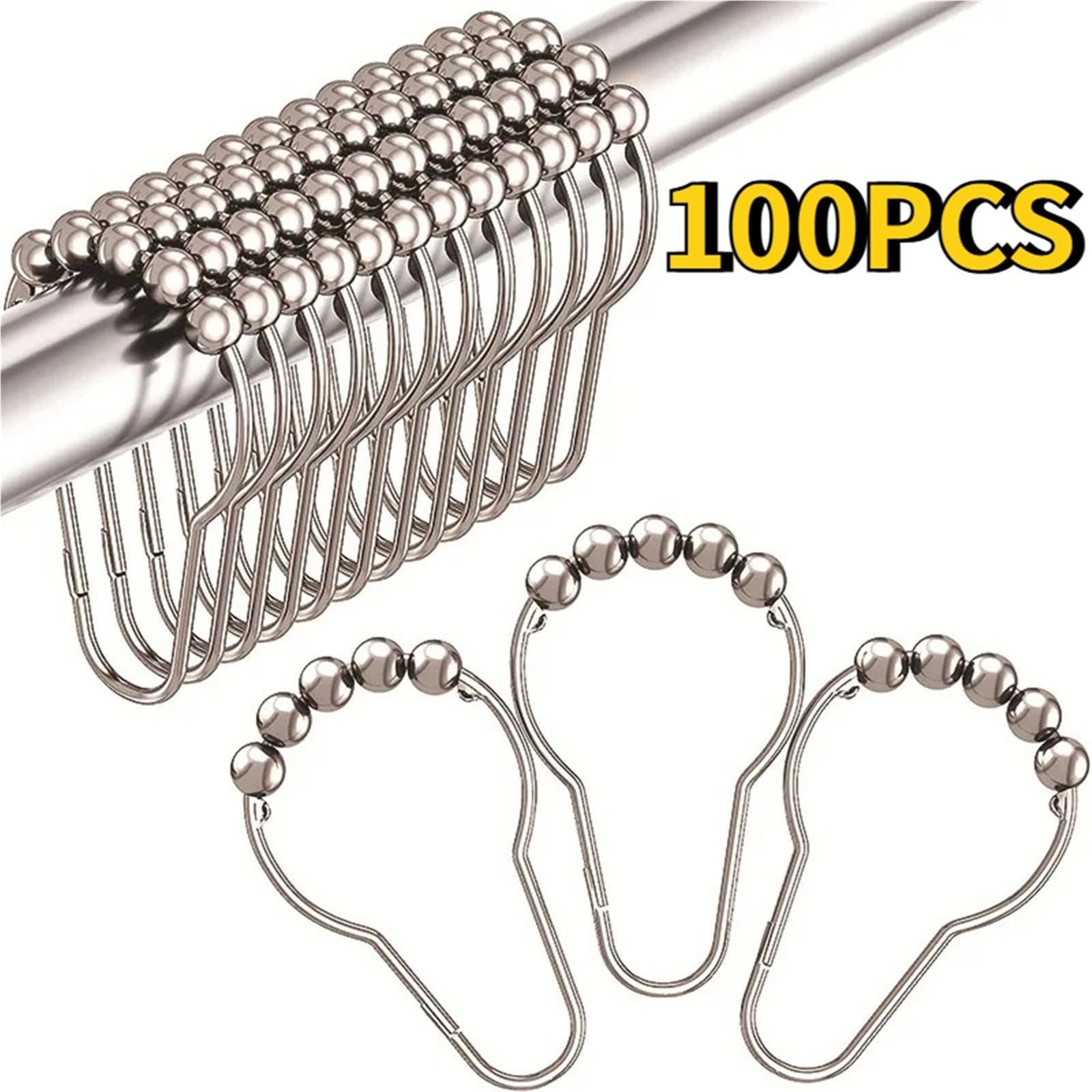 Crochets De Rideau De Douche en Métal Antirouille 100/8 Pièces