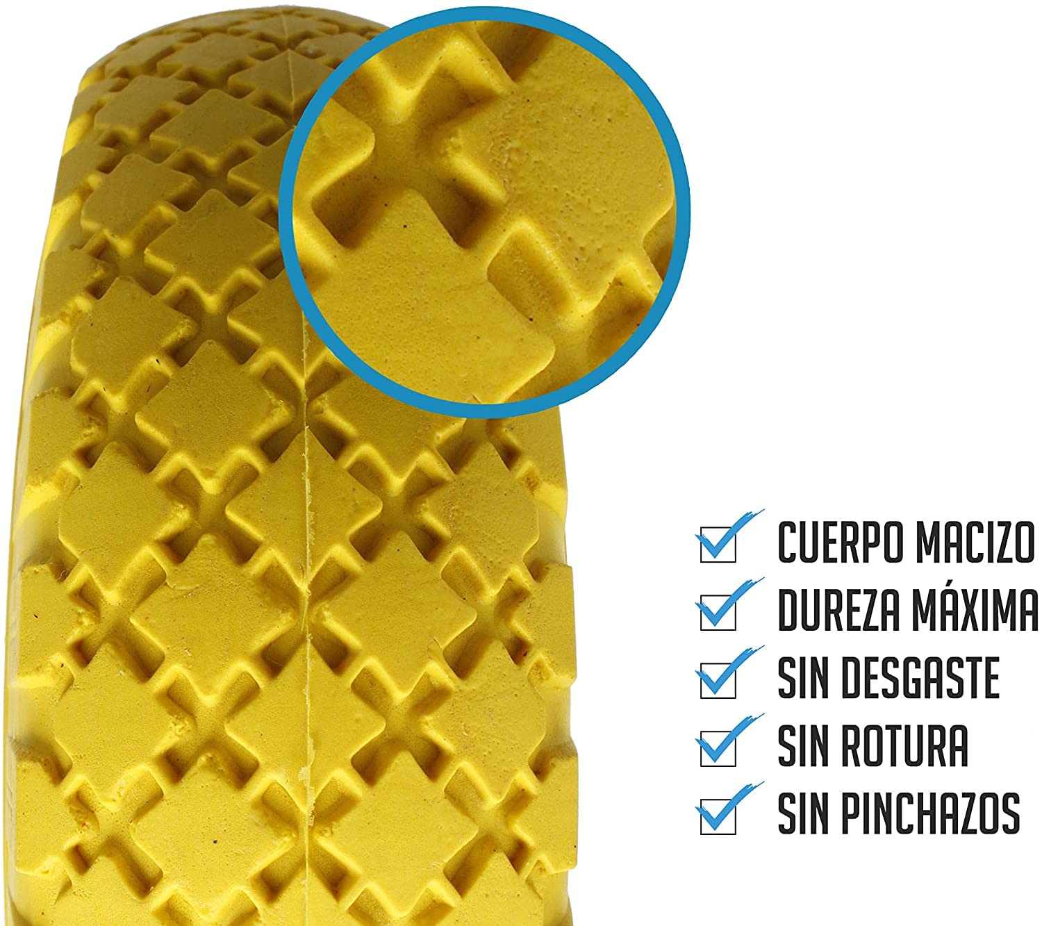 Ferrestock Juego de 2 Ruedas macizas para Carretilla de almacén Profesional o doméstico impinchable con Centro metálico