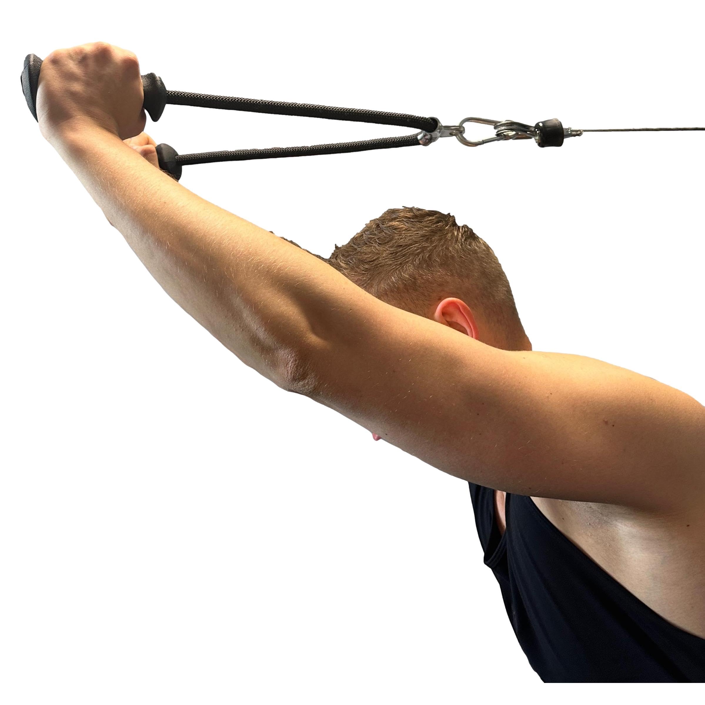Ergonomiczna lina do wyciągu atlasu, uchwyt na triceps, biceps do ćwiczeń