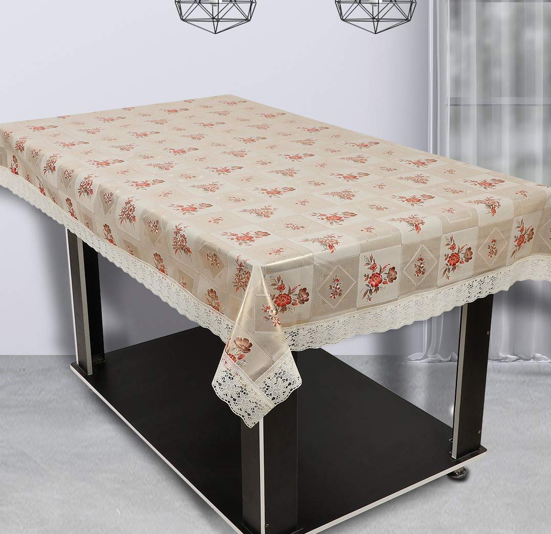 OrientalWeavers PVC 6 Seater Dining Table Cover, 54" X 78", Golden, 6 Seater Rectangle Shape Table Cover with White Side Trim Lace (137 cm X 198 cm), Polyester Backing (B08SC4TCC6) Amazon Price History, Amazon Price Tracker
