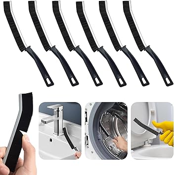 Crevice Cleaning Brush Magic Brush Tool, Bathroom Tile Groove Gap Radiator Window Sink Alloy Cleaning Scrubbing Brushes with Long Handle, Thin Cleaning Supplies for Home Kitchen Narrow Corners