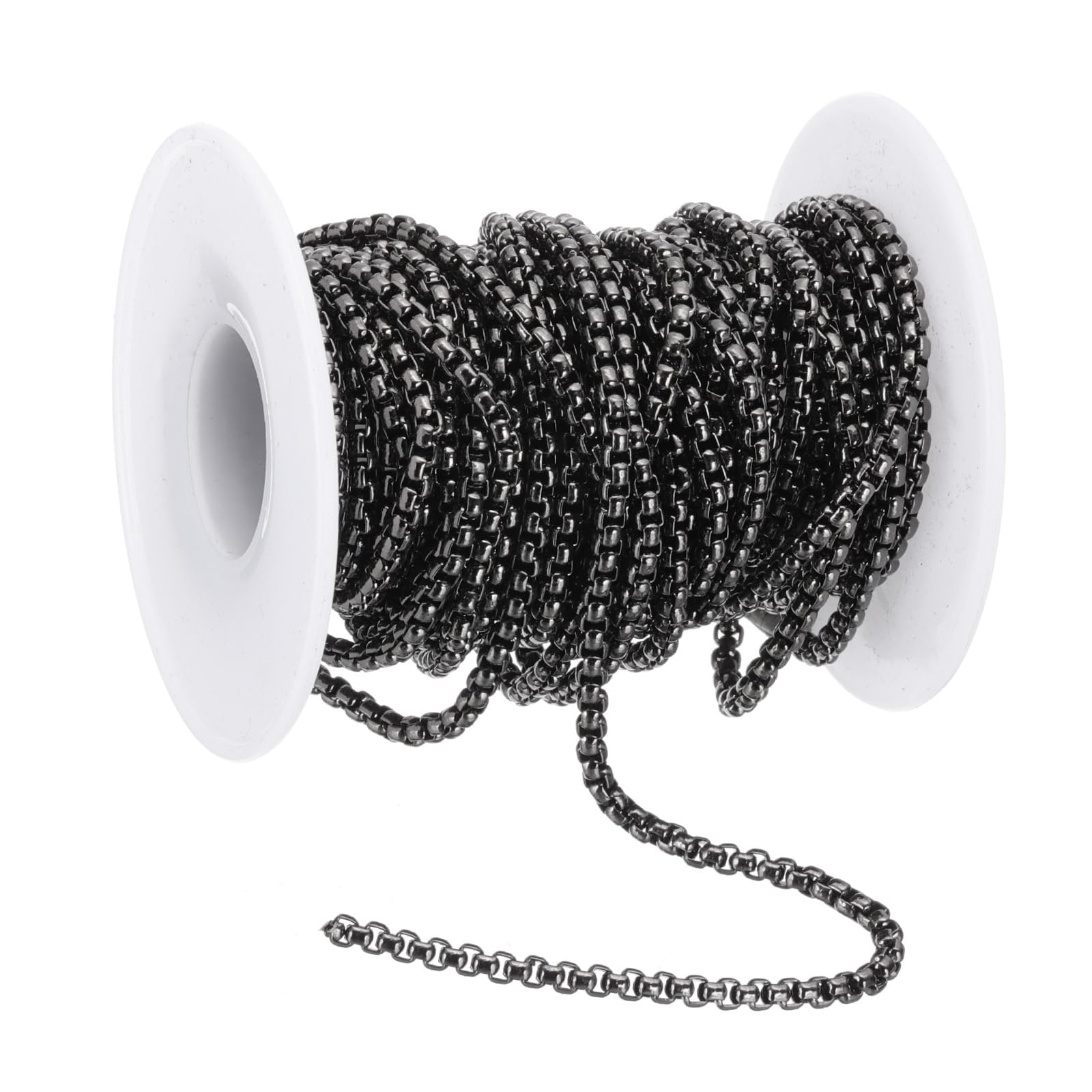 Chaîne carrée 3mm noire PATIKIL en rouleau de 5m pour la création de bijoux et colliers DIY