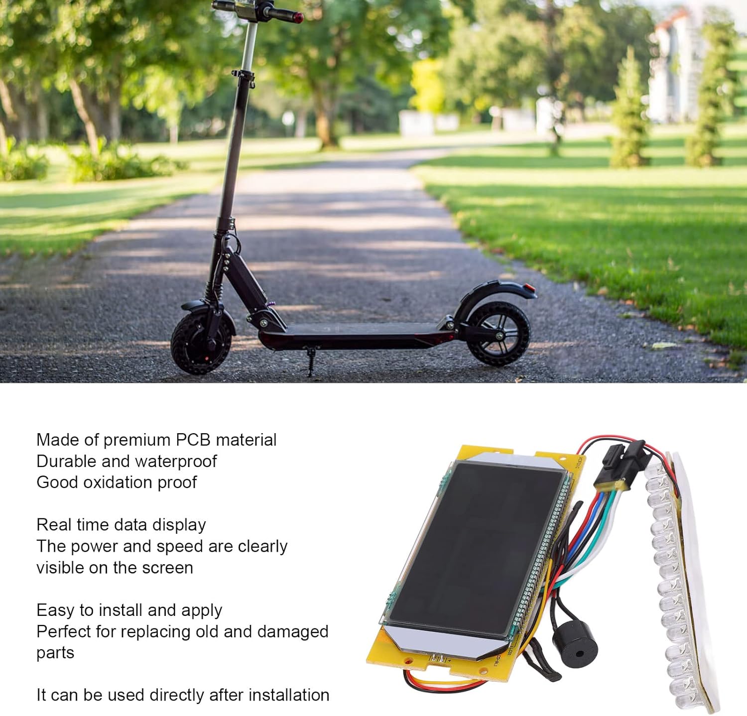 Electric Scooter LCD Display, 36V Universal LCD Display Meter Computer, Electric Scooter LCD Panel Screen, for S1 Scooter Repair Accessories