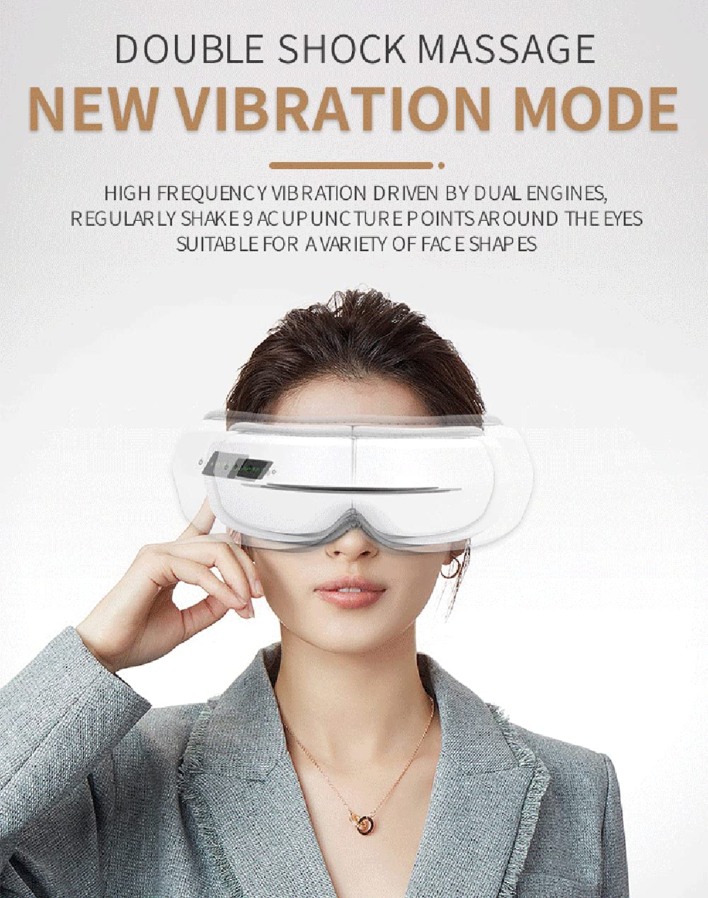 Masajeador eléctrico de ojos con calor, máscara de masaje de ojos recargable con música Bluetooth, masajeador de calor para relajar y reducir la tensión ocular, ojeras, bolsas de ojos secos, mejorar