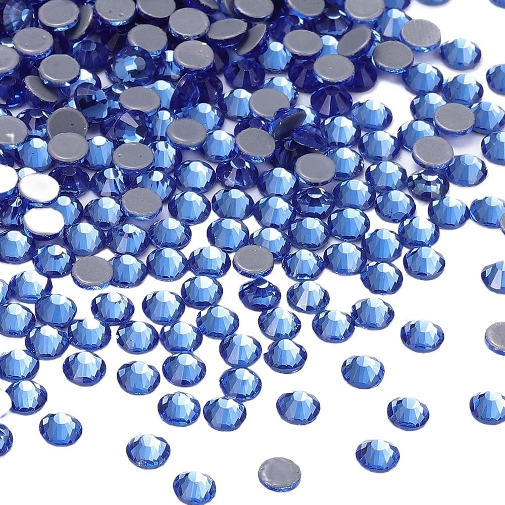 Strass thermocollants bleus SS8 en verre brillant avec colle thermofusible