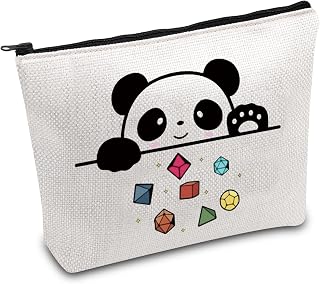 Panda Throwing Dice Makeup Bag DND Dungeon Master Zipper Bag Gamer Dice Zipper Pouch DM Games Makeup Bag TRPG Gift (Panda D&D CA)