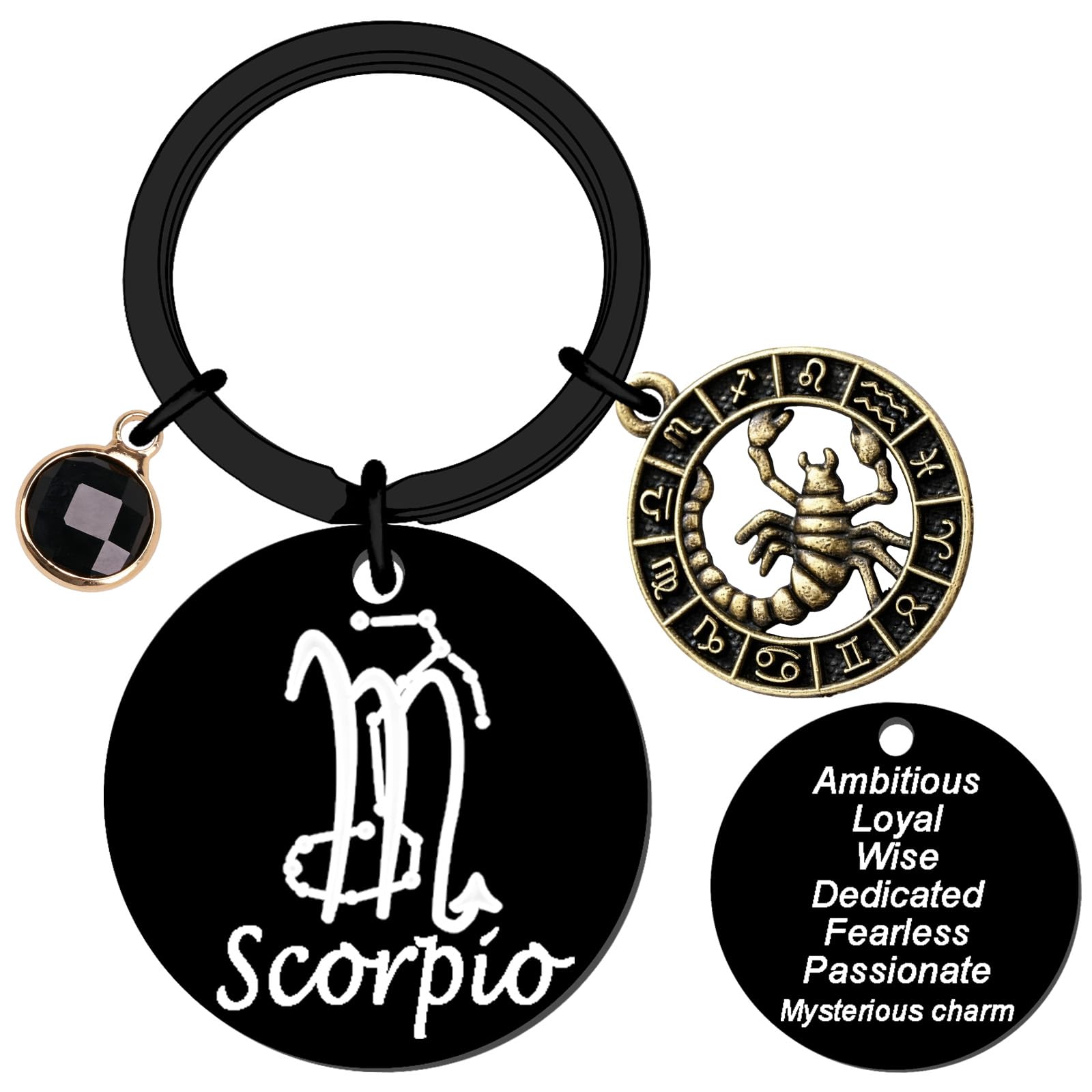 QuLuvaeri Zodiac Gifts 12 Constellation Keychain Gifts for Women Star Sign Accessories for Friends Female Friendship Keys, Birthday, Christmas, Bag, Backpack (Scorpio)