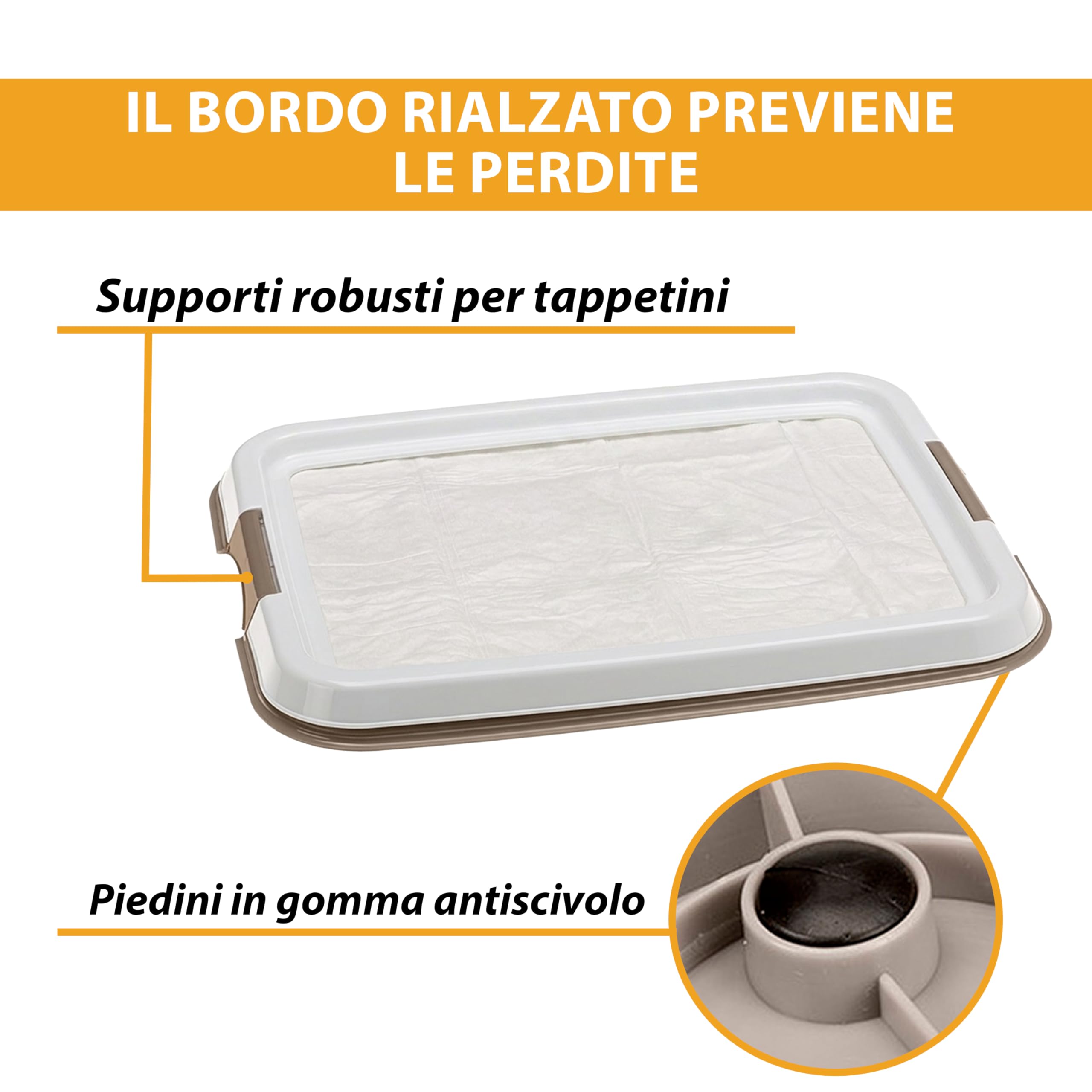 Ferplast Vassoio contenitivo cane cani Hygienic Pad Tray panni assorbenti stabile robusto