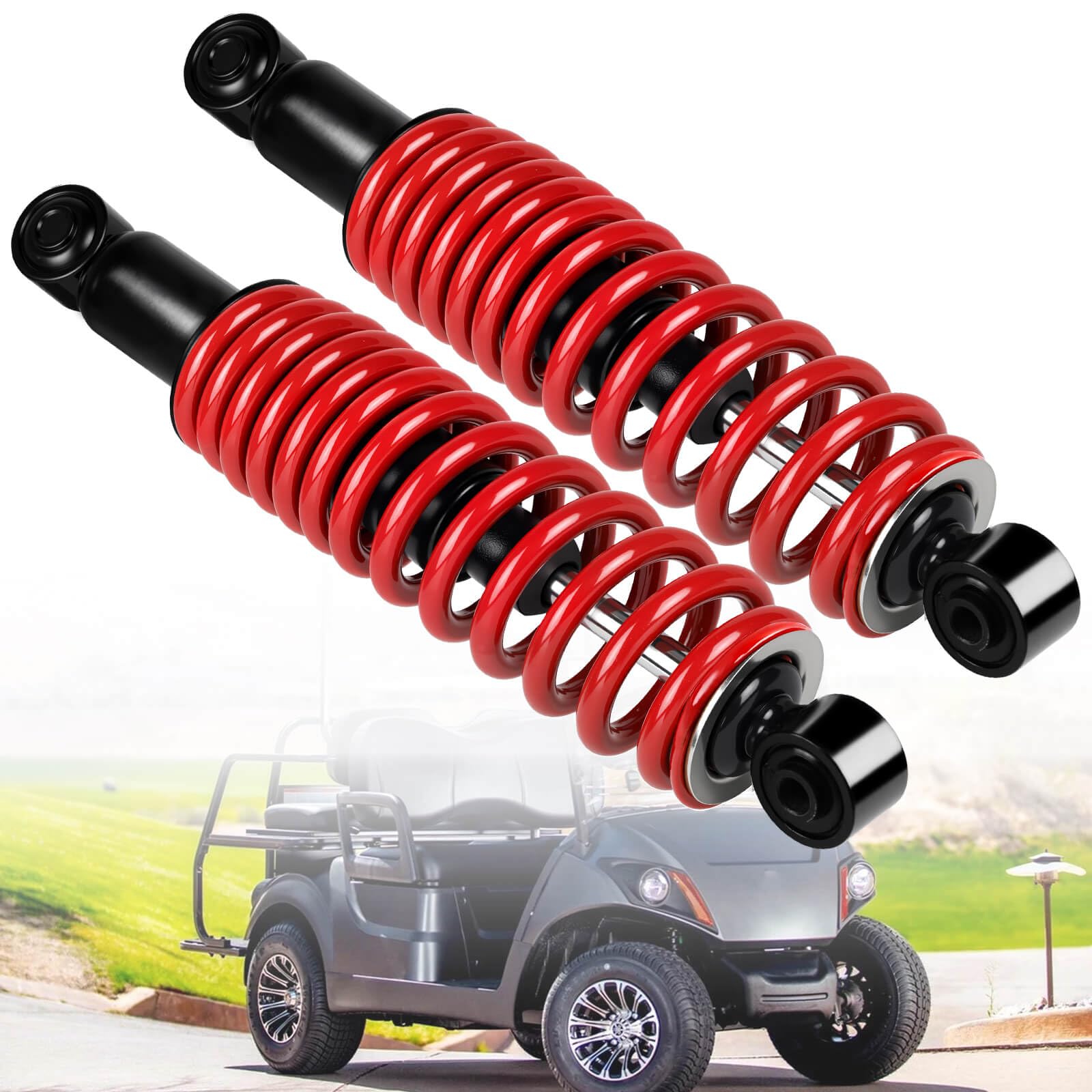 Golf Cart Heavy Duty Rear Shock Absorber with Spring Fit for Yamaha G29 Drive, G22, G20, G19, G16 and G14 Gas and Electric Golf Cart OEM JN4-F2210-00,JN3-F2210-00,Extended Length 14"