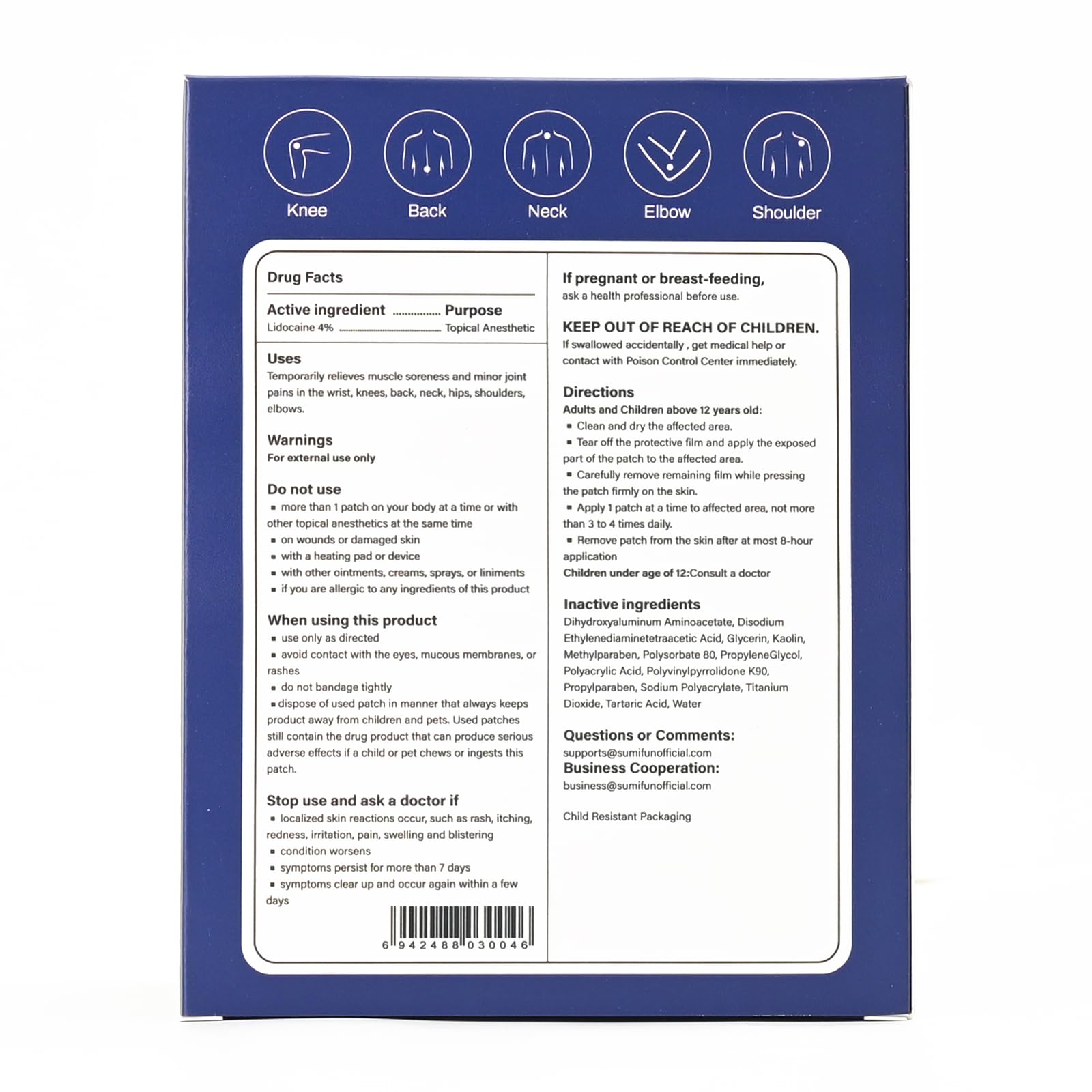 Sumifun Lidocaine Knee Pain Relief Patches for Minor Joint Pain 29 Count — Amazon image 8