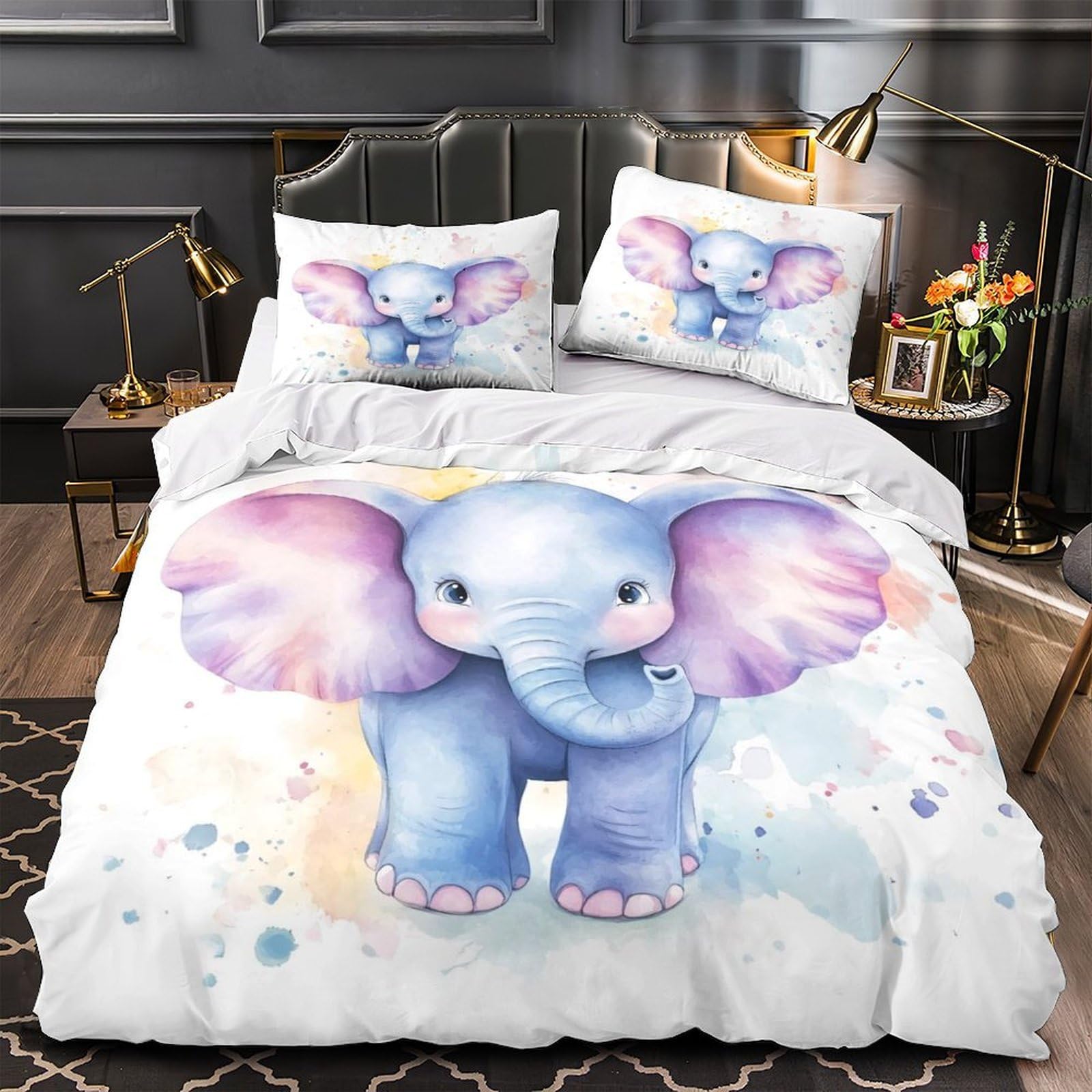 Parure de lit chatons 3D hypoallergénique en microfibre douce et résistante pour grands lits