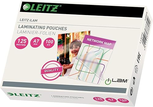 Leitz iLAM A7 - Bolsa laminadora brillante (125 micrones, 100 unidades)