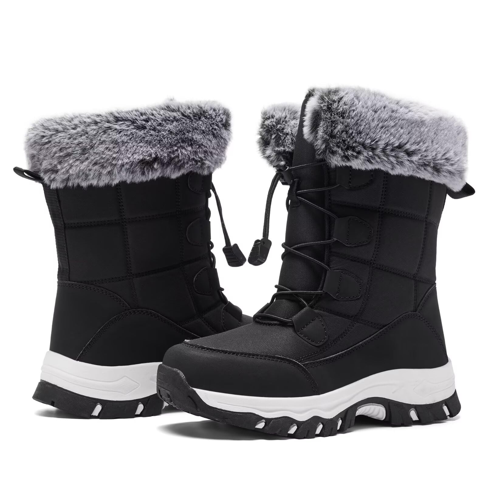 Women's Warm Winter Boots Waterproof Comfortable Snow boots for Cold Weather Mid Calf Insulated shoes