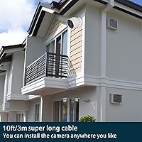 Vista 5 de iTODOS Cable de carga resistente a la intemperie de 10 pies/3m para Google Nest Cam al aire libre o interior, batería - Cable de alimentación